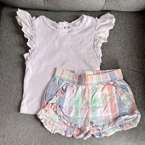 EUC JCrew Crewcuts ruffle outfit